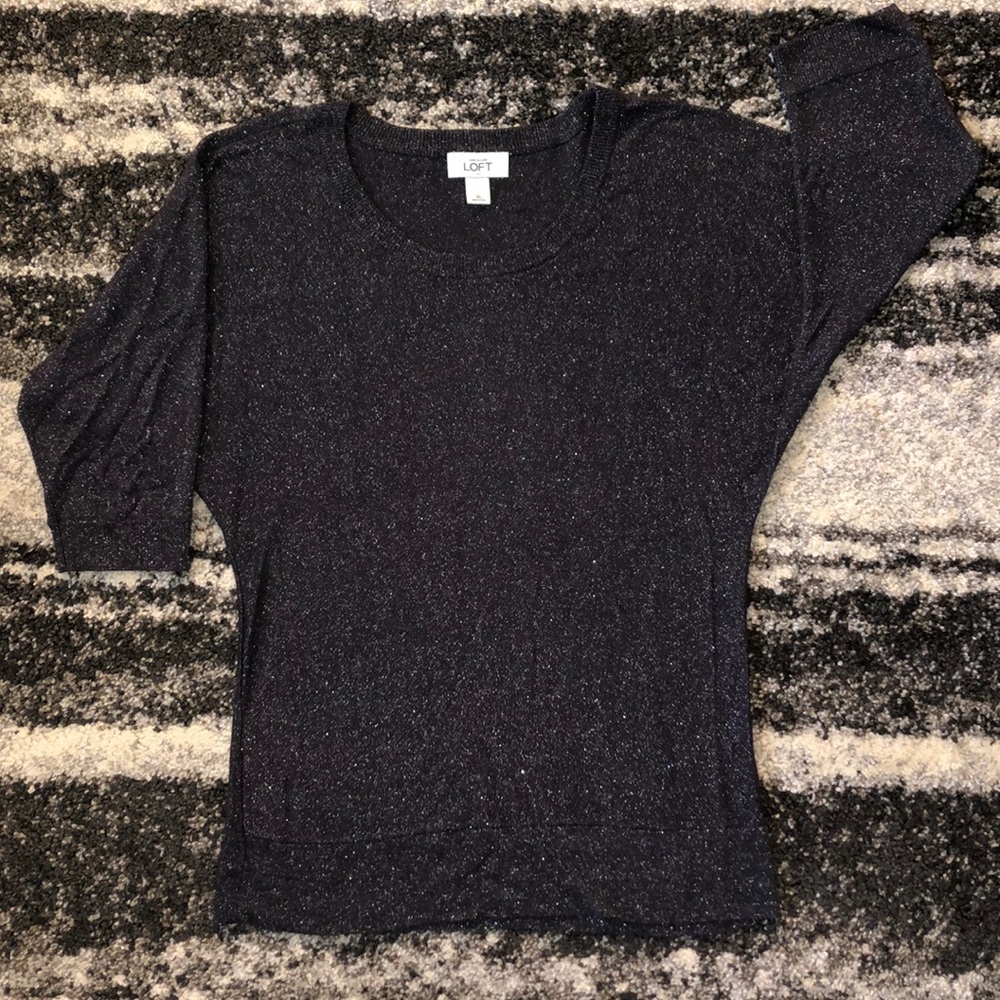 Ann Taylor black w silver shine sweater